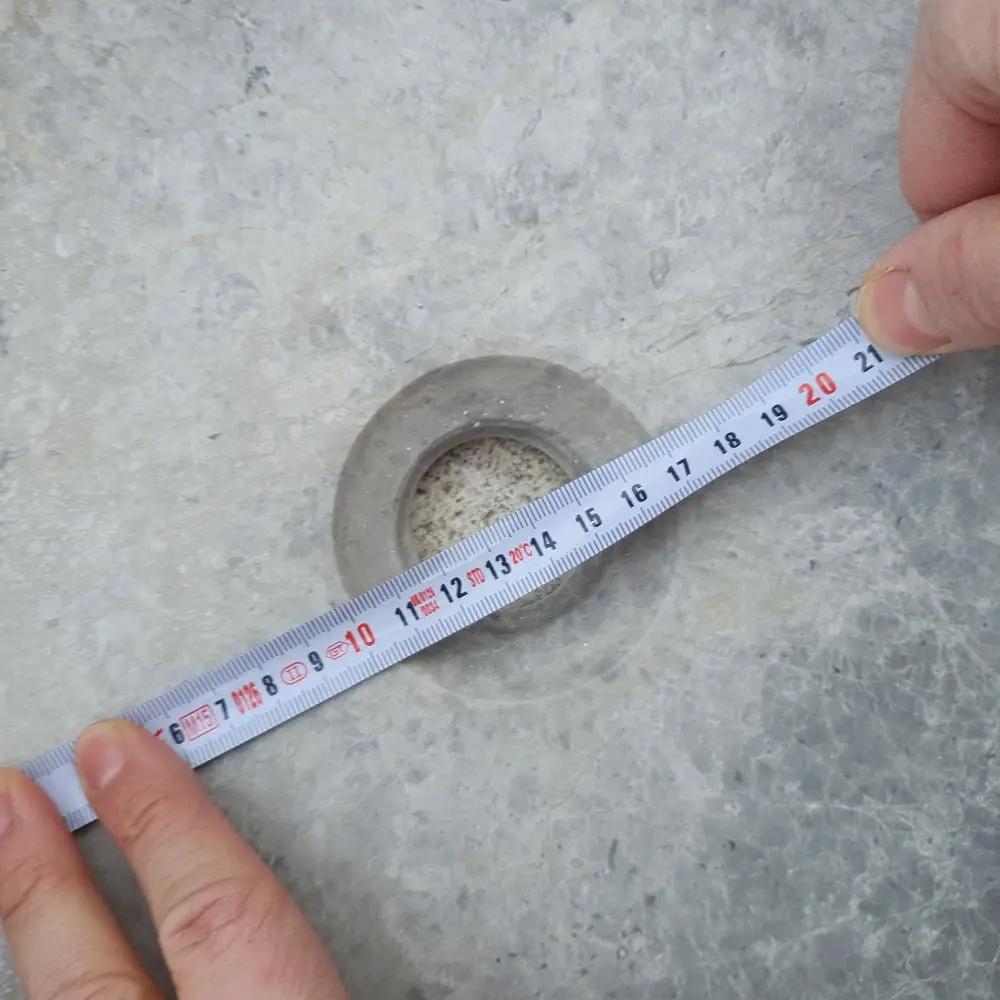 Natural Stone Tundra Grey Marble Round Vessel Sink Polished 16.5x6 by GobekDesign
