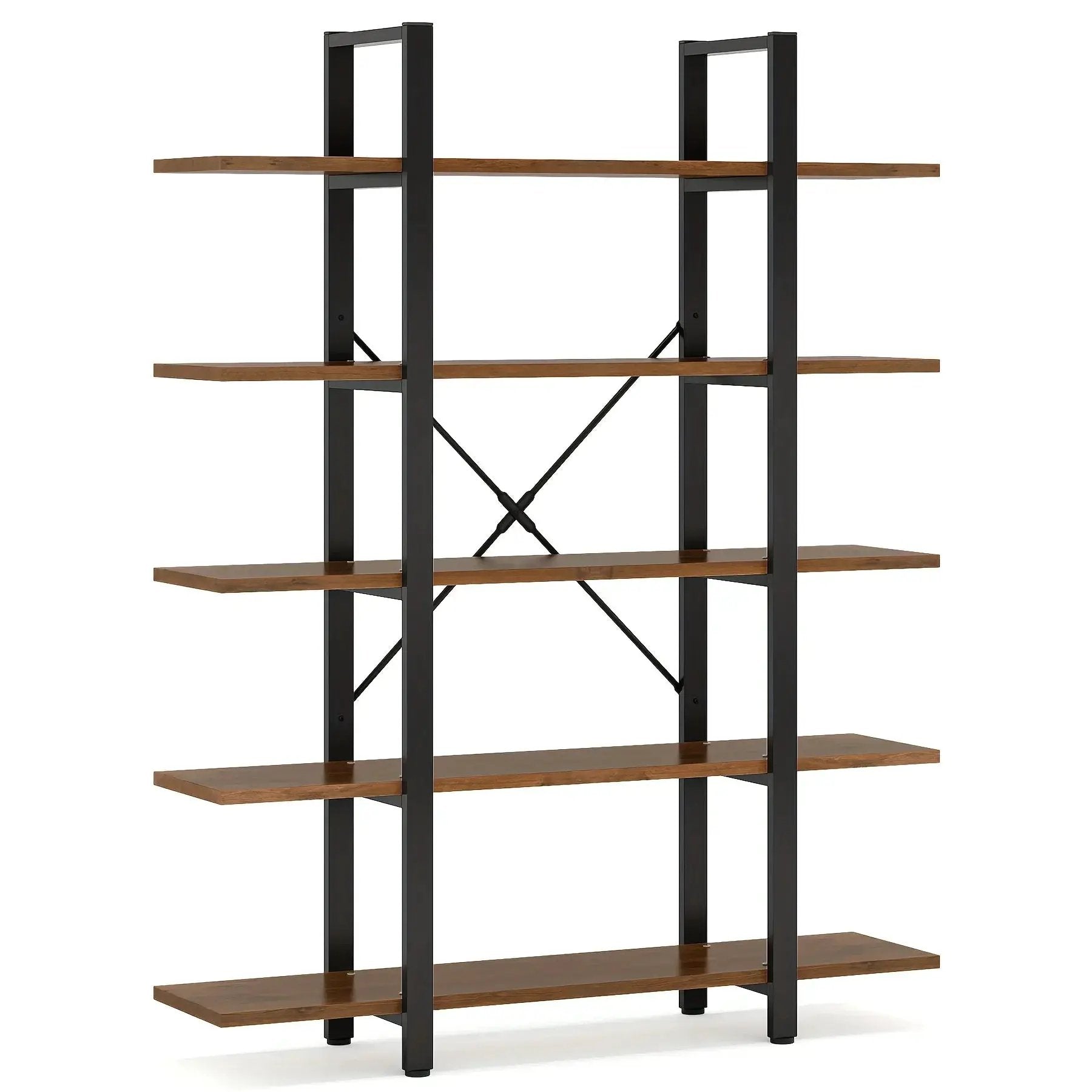 Natural Wood Multi-Compartment Bookshelf with Storage Design by House Of Avana