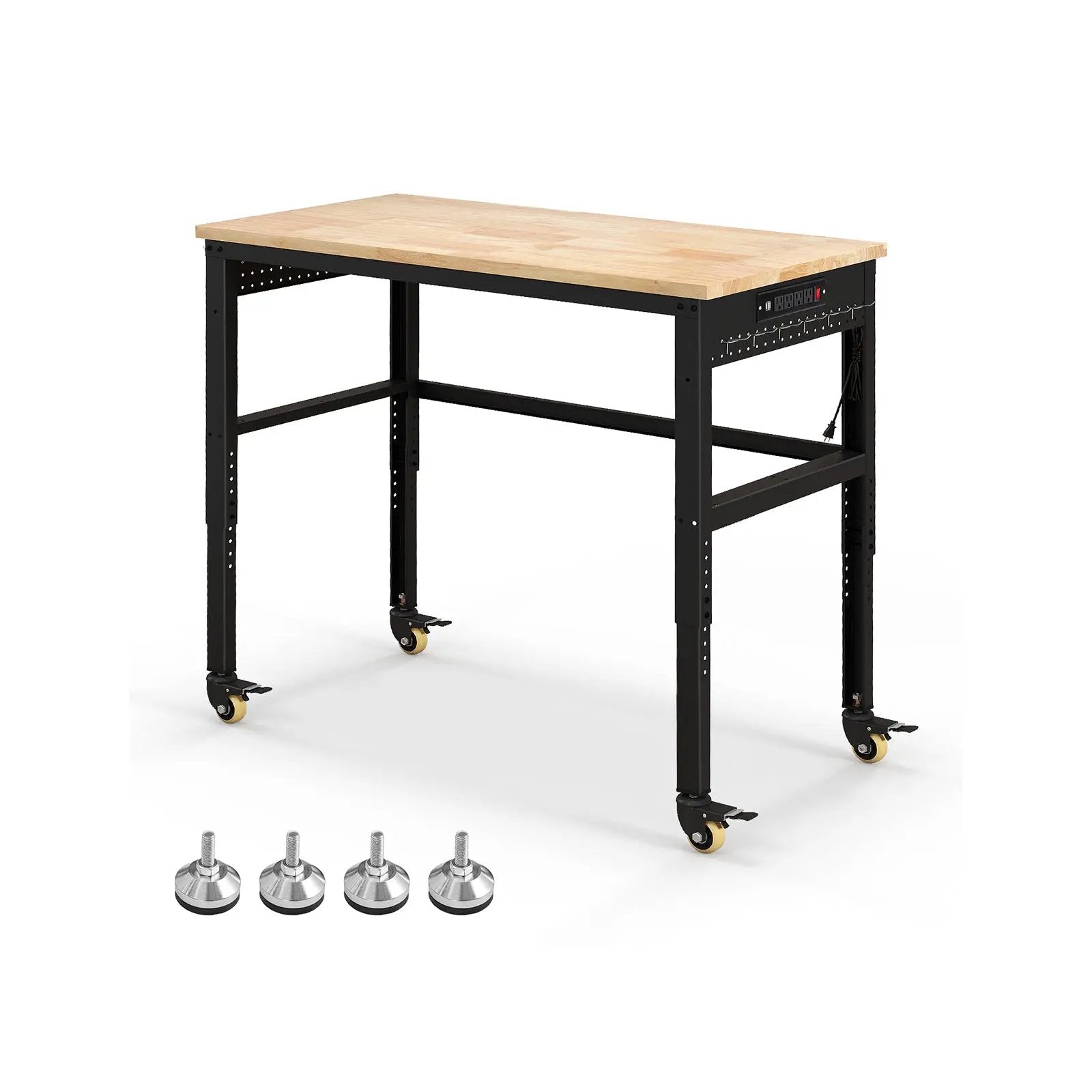 48 Inch Adjustable Work Bench with Power Outlets-Natural by DirectDeals