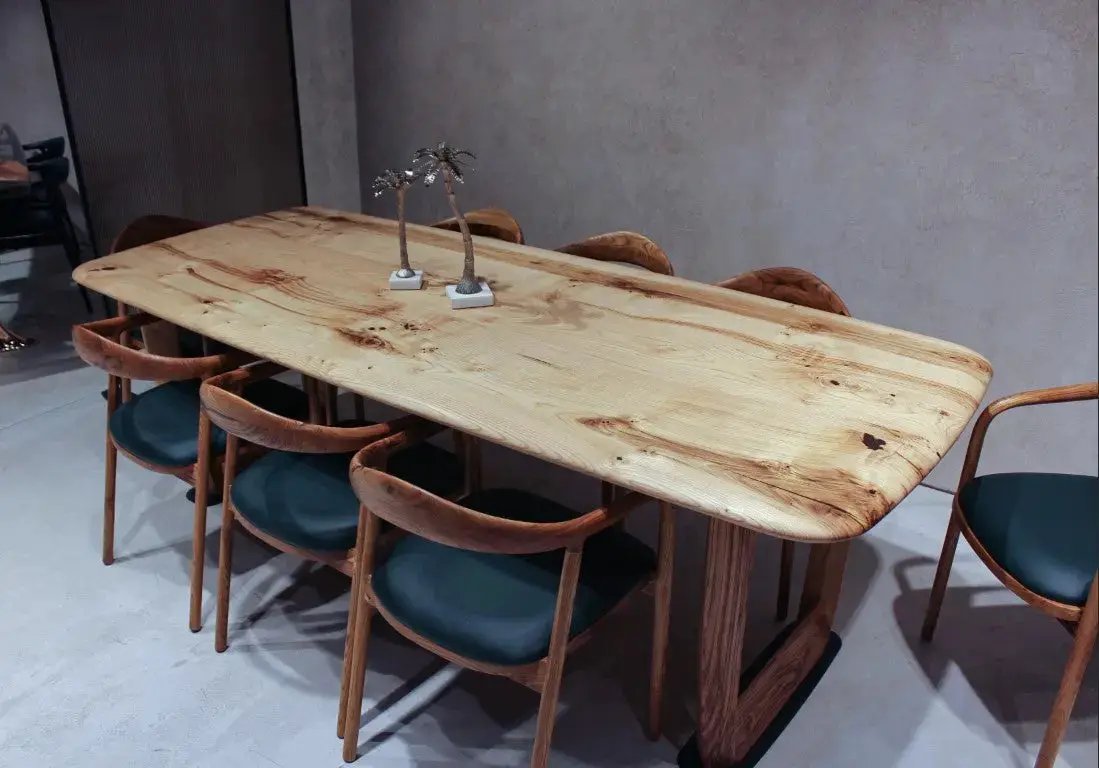 Rustic Solid Chestnut Wood Dining Table with Chestnut Legs, photo 8 of 9
