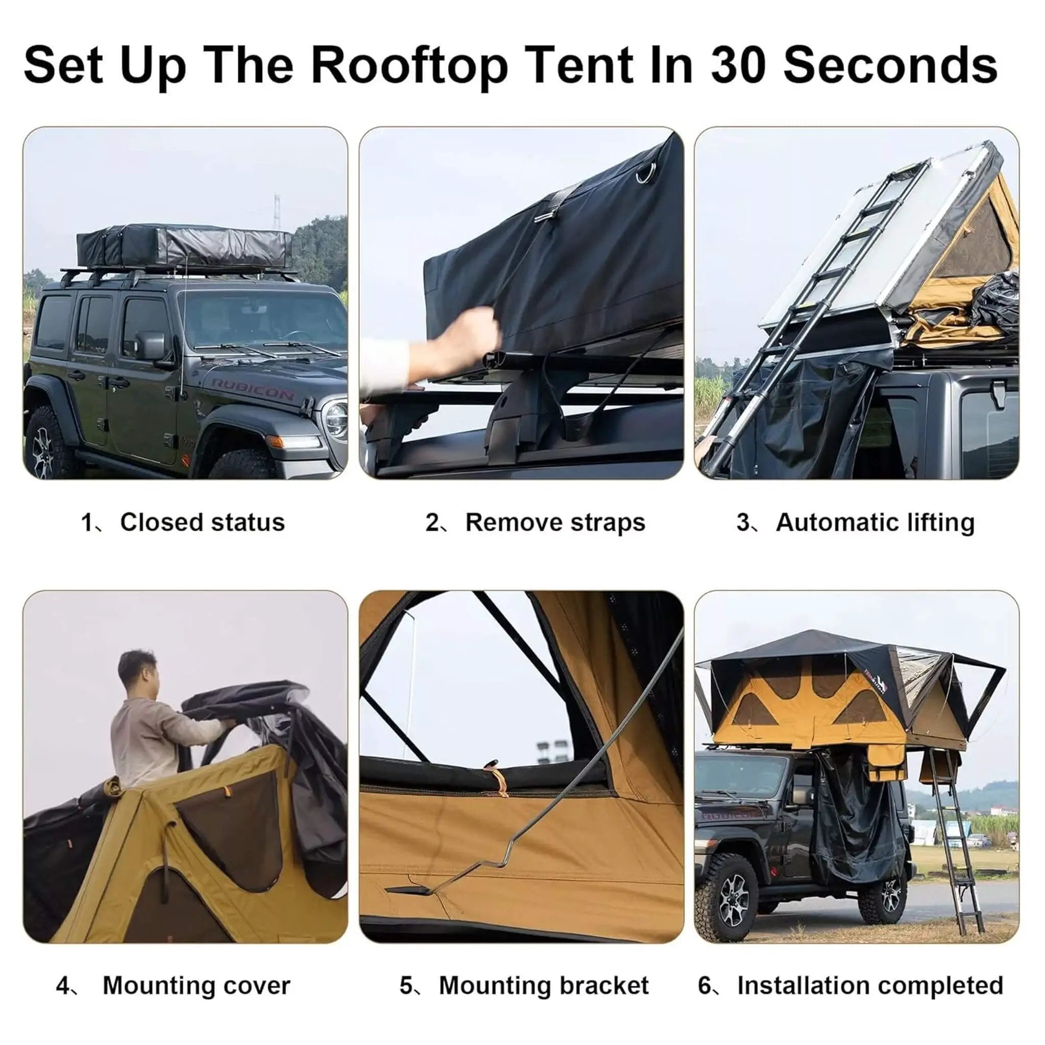 Naturnest Andromeda Khaki Soft-Shell Rooftop Tent With Large Panoramic Skylight & YKK Doors (SAK72384) by SAKSBY WHOLESALE