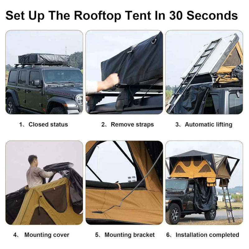 Naturnest Andromeda Khaki Soft-Shell Rooftop Tent With Large Panoramic Skylight & YKK Doors (SAK72384) by SAKSBY WHOLESALE