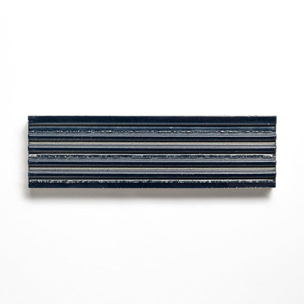 Navy Leather Fluted Glazed Terracotta Tiles 2 1/4x7 9/16