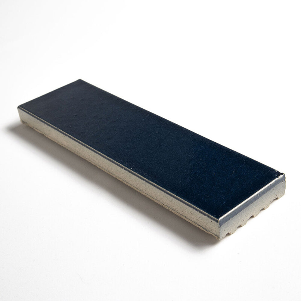Navy Leather Subway Glazed Terracotta Tiles 2 1/4x7 9/16 Thin Brick Leather 2x8 Tiles — 1