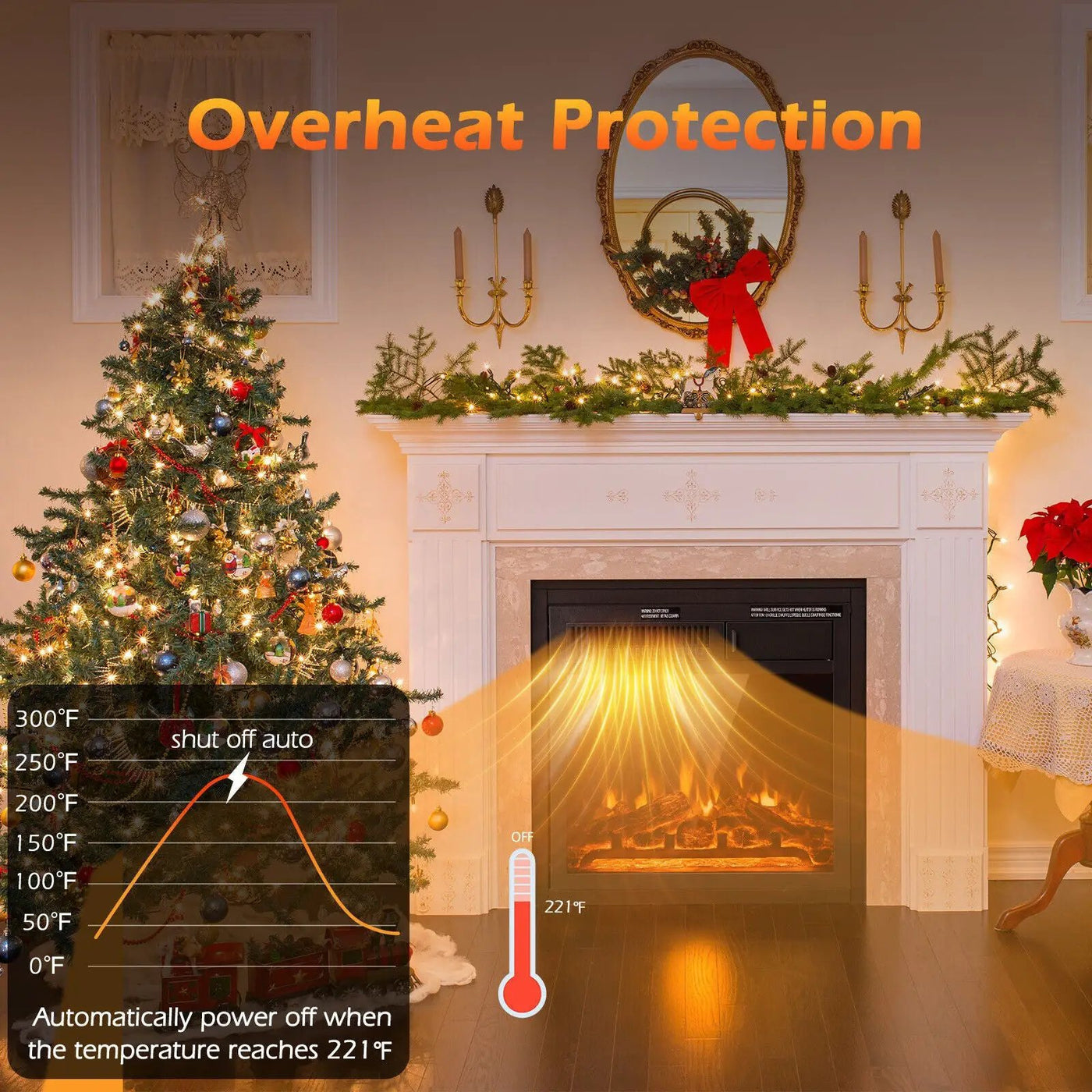 18/22.5 Inch Electric Fireplace Insert with 7 by DirectDeals