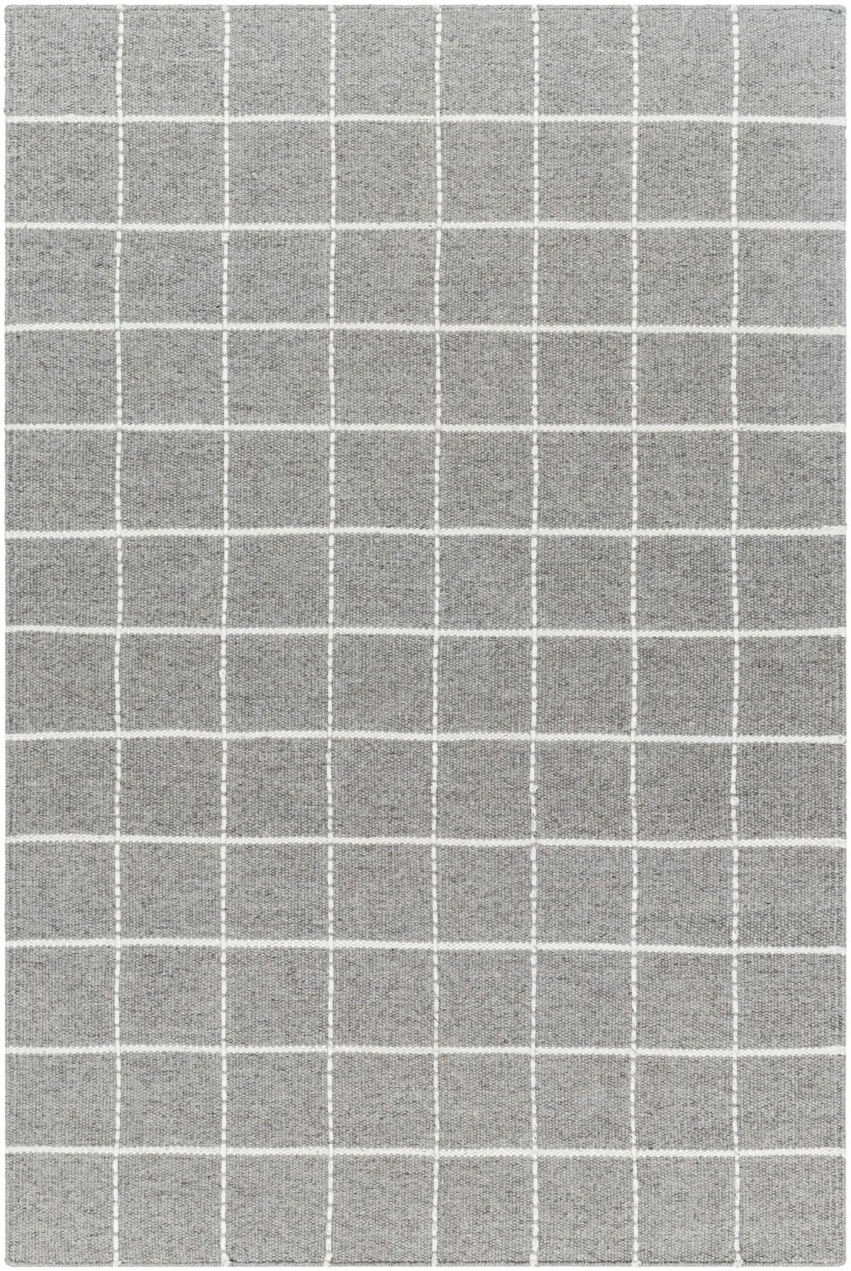 Nissa Gray Checkered Wool Rug