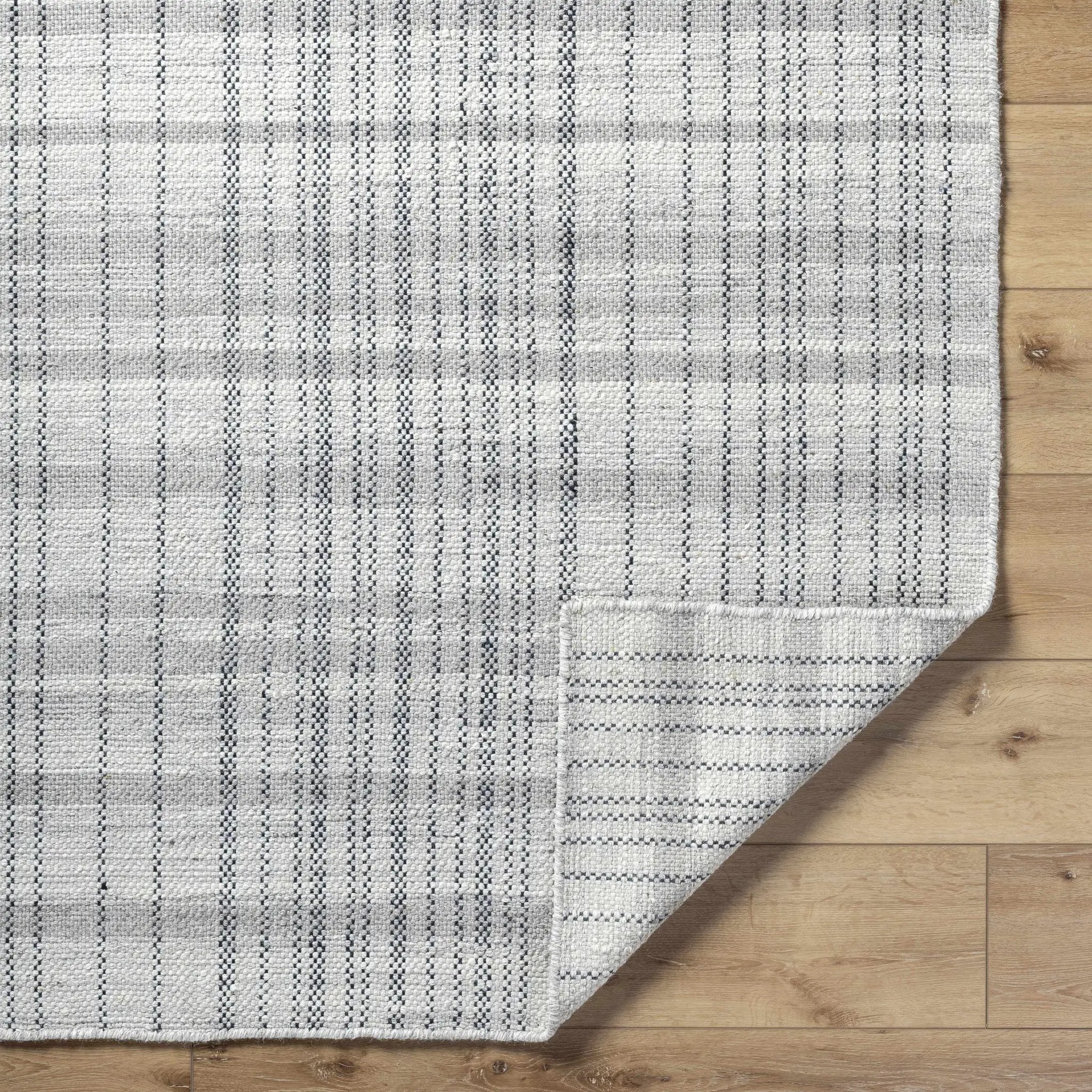 Nissa Blue Gray Checkered Area Rug - Clearance by Boutique Rugs
