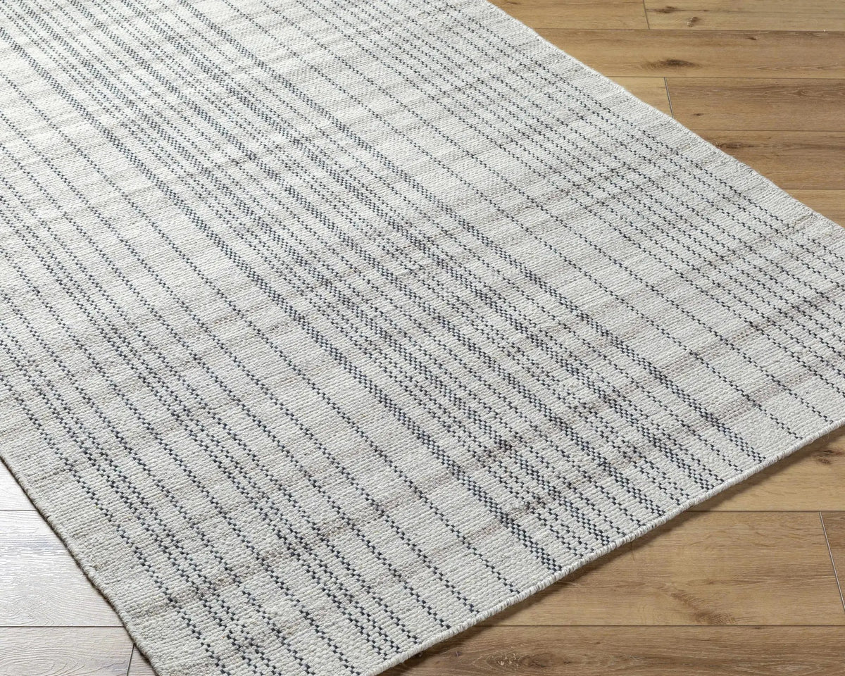 Nissa Gray Blue Checkered Wool Rug - Clearance, photo 3 of 8