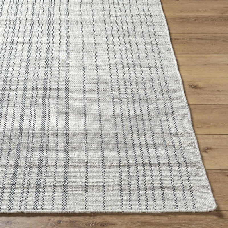 Nissa Gray Blue Checkered Wool Rug - Clearance by Boutique Rugs