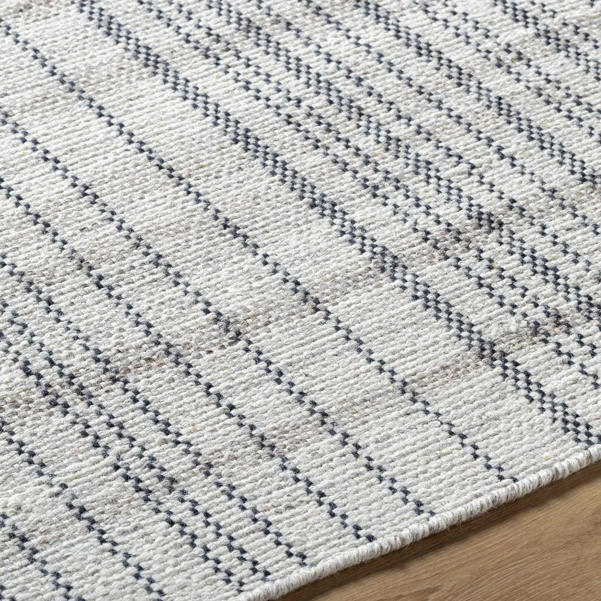 Nissa Gray Blue Checkered Wool Rug - Clearance, photo 7 of 8