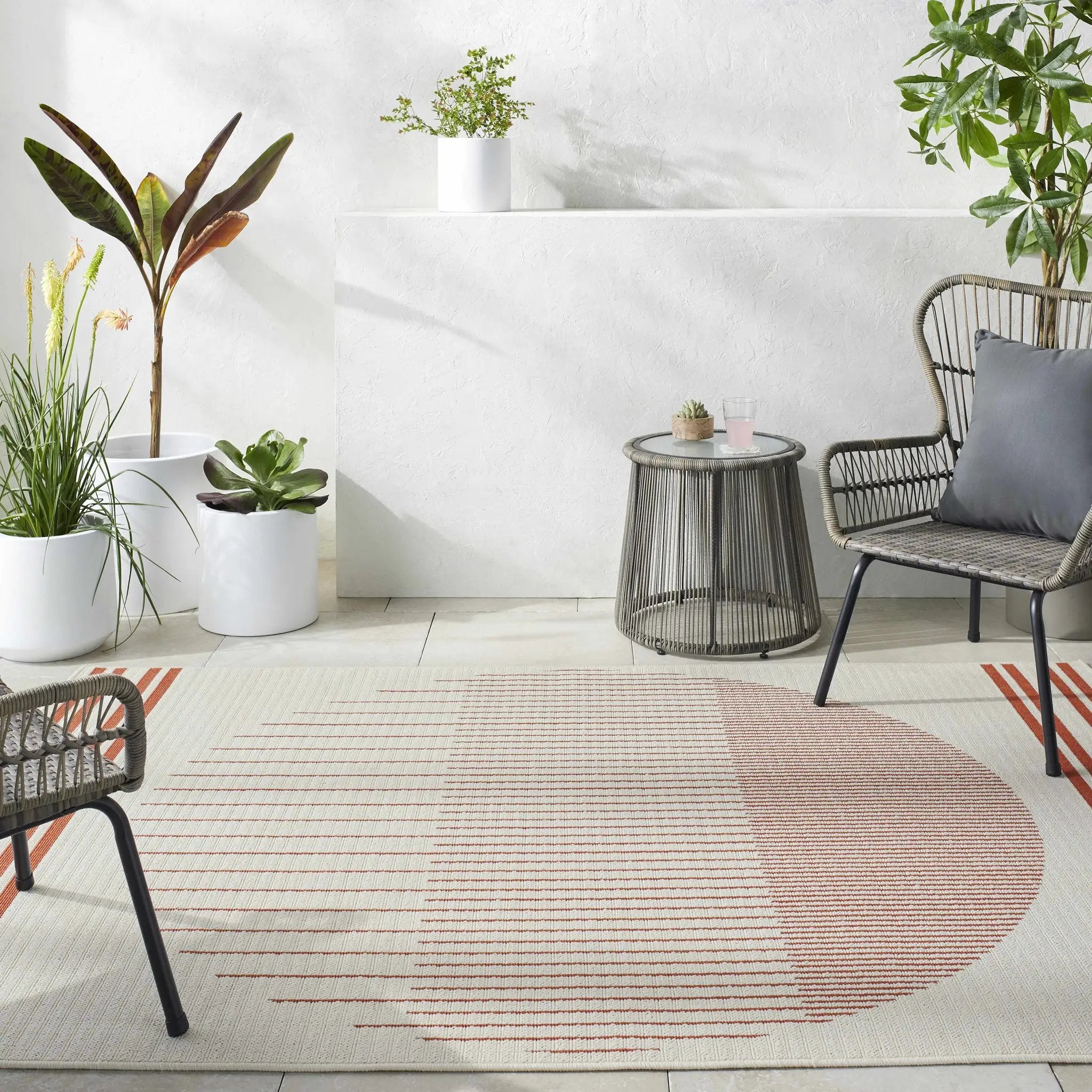 Nabil Cream Outdoor Area Rug - Clearance by Boutique Rugs