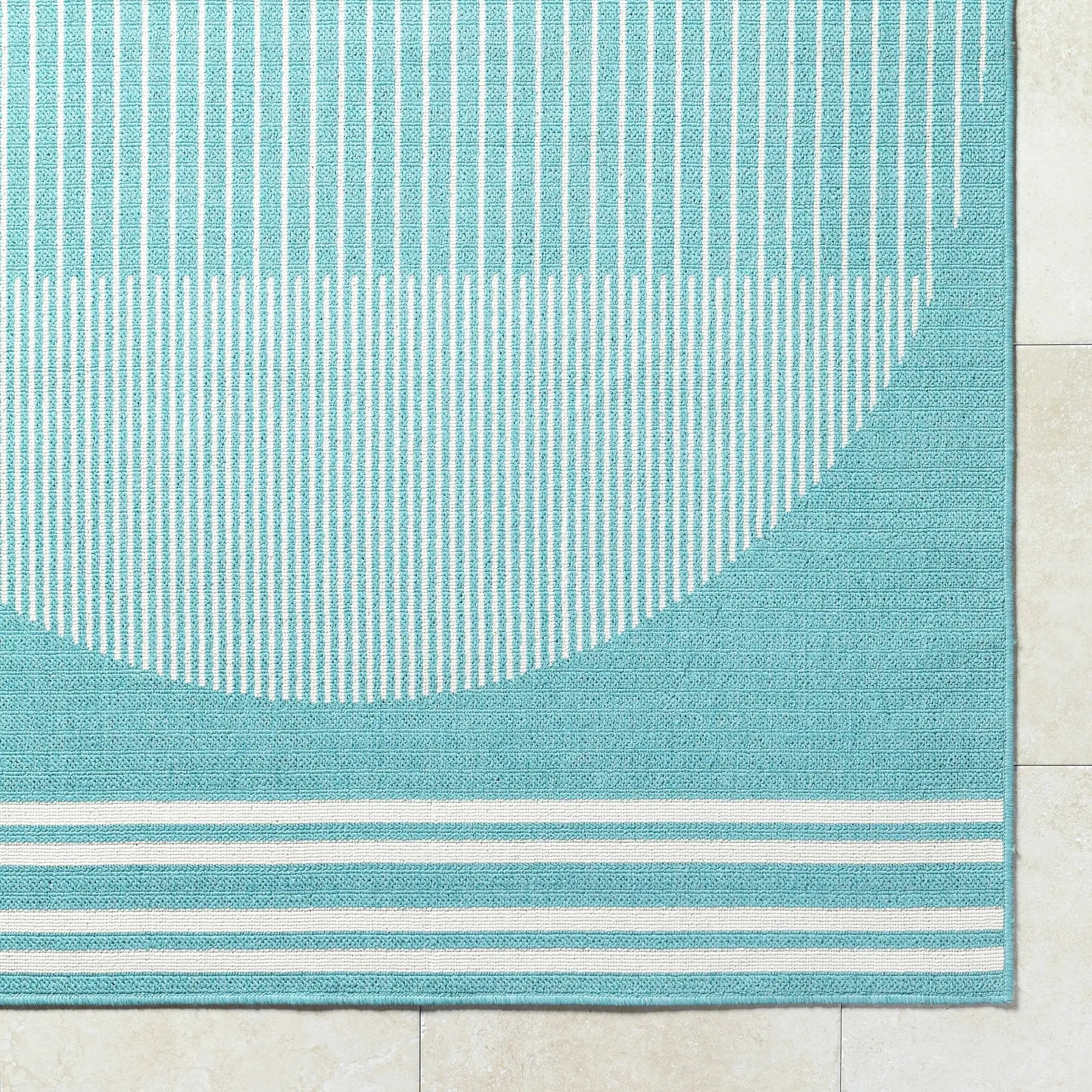 Nabil Aqua Outdoor Area Rug - Clearance by Boutique Rugs