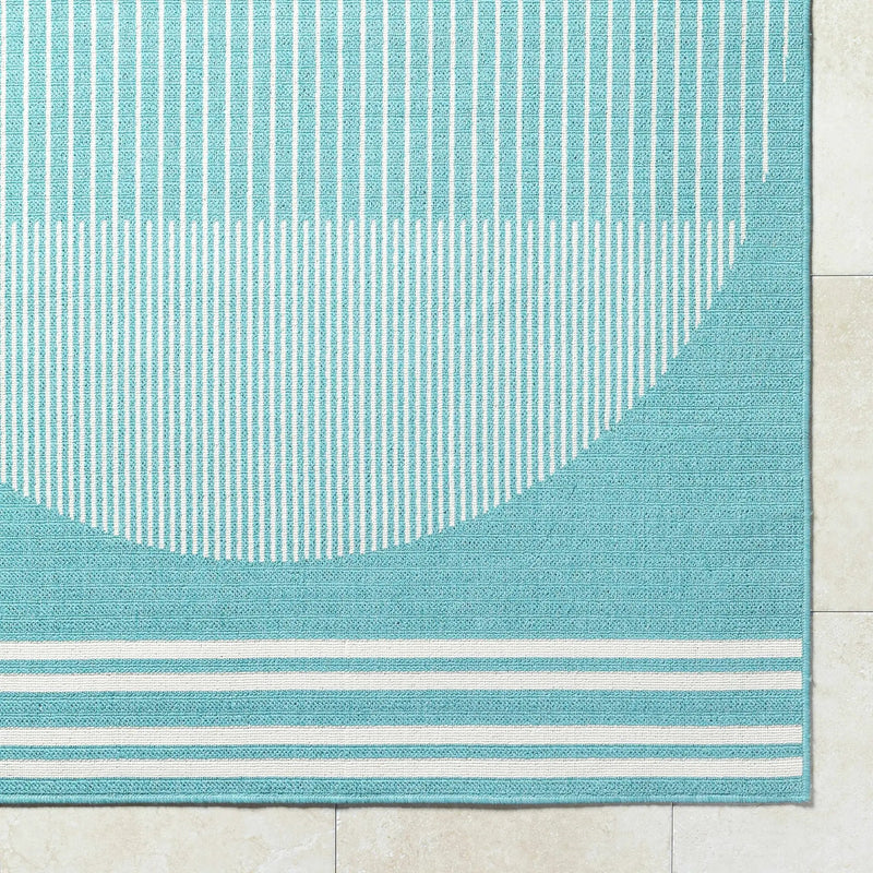 Nabil Aqua Outdoor Area Rug - Clearance by Boutique Rugs