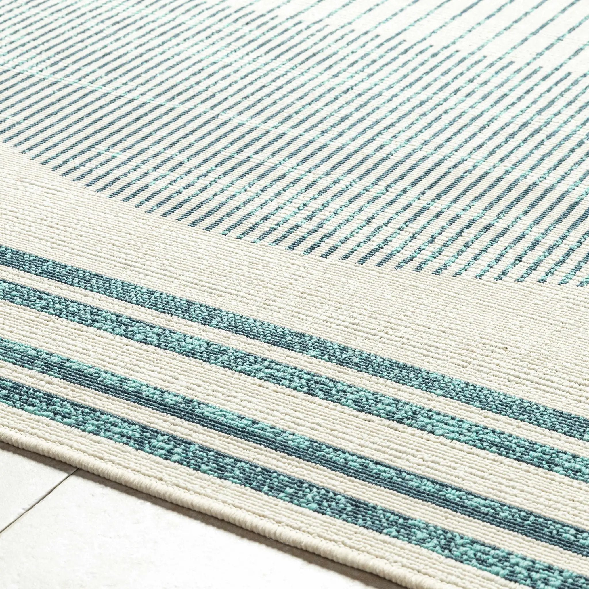 Nabil Slate Blue Outdoor Area Rug - Clearance by Boutique Rugs
