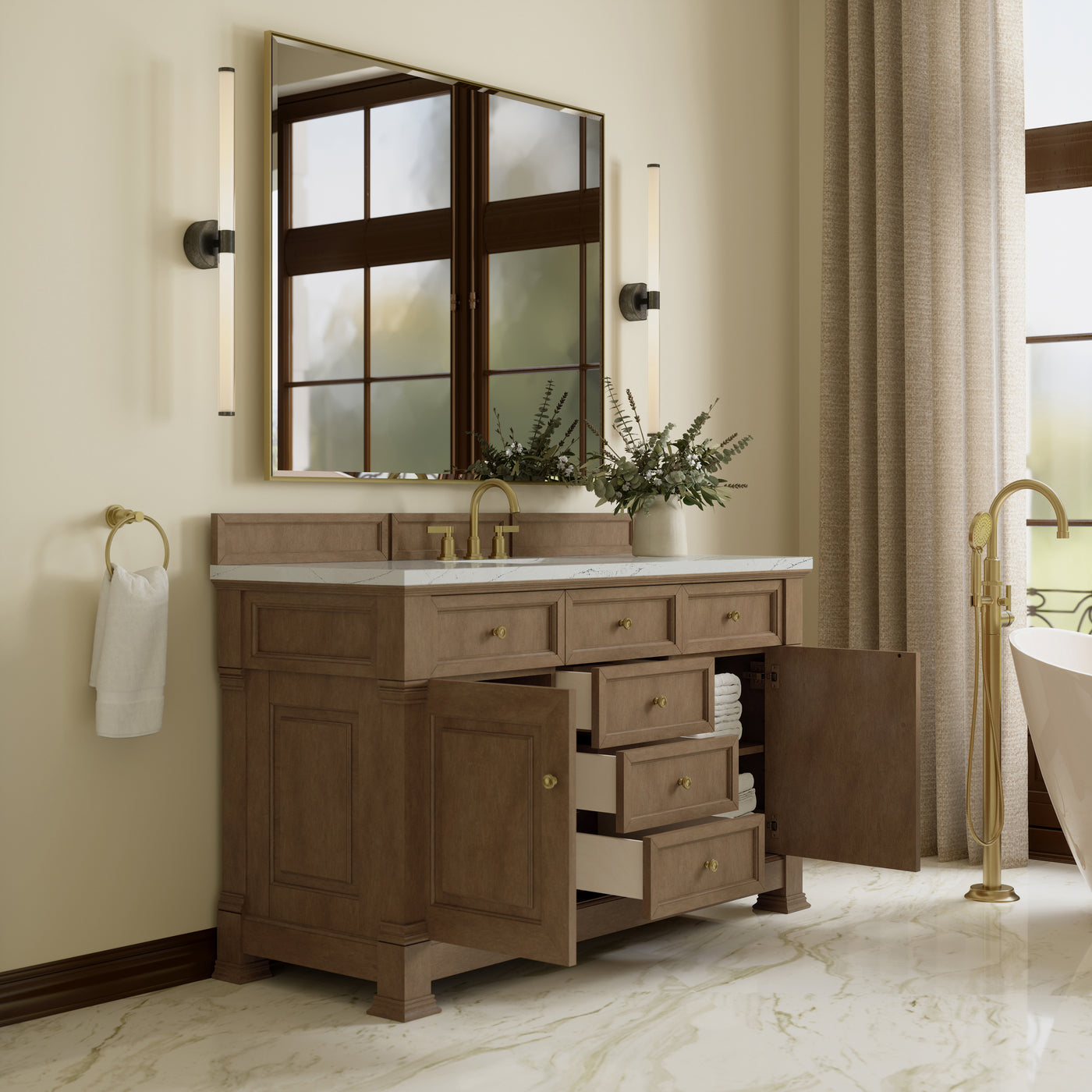James Martin Brookfield 60" Single Bathroom Vanity, Pecan, view 36