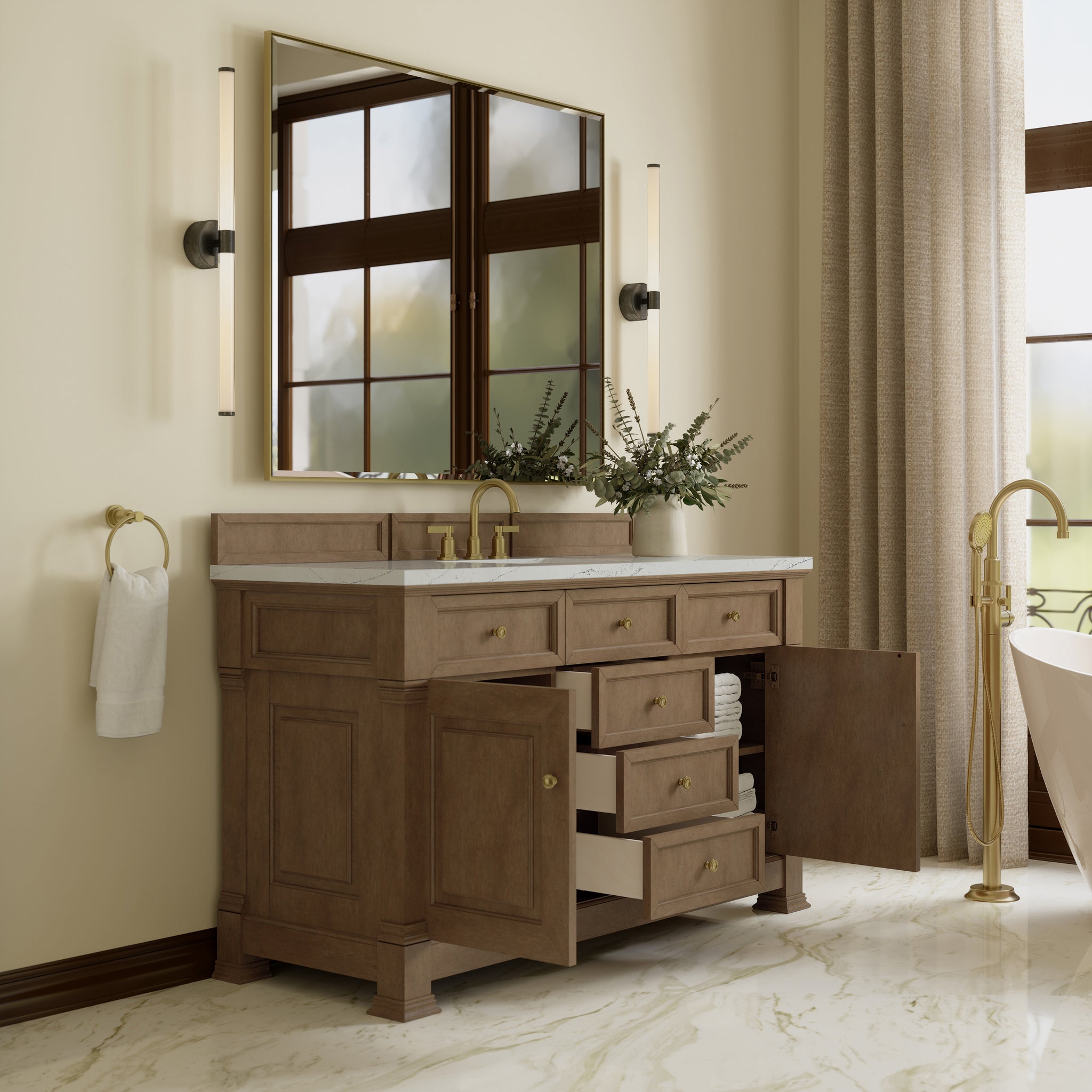 James Martin Brookfield 60" Single Bathroom Vanity, Pecan, view 36