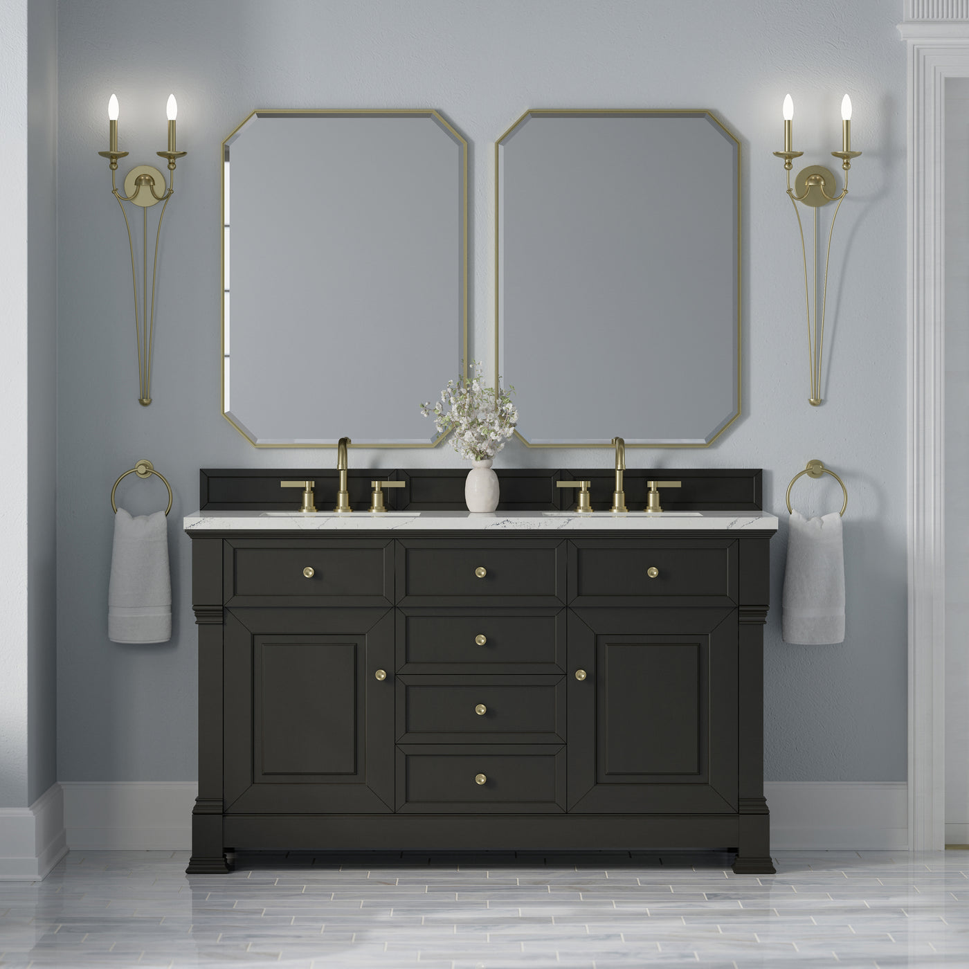 James Martin Brookfield 60" Double Bathroom Vanity, Black Onyx, view 37