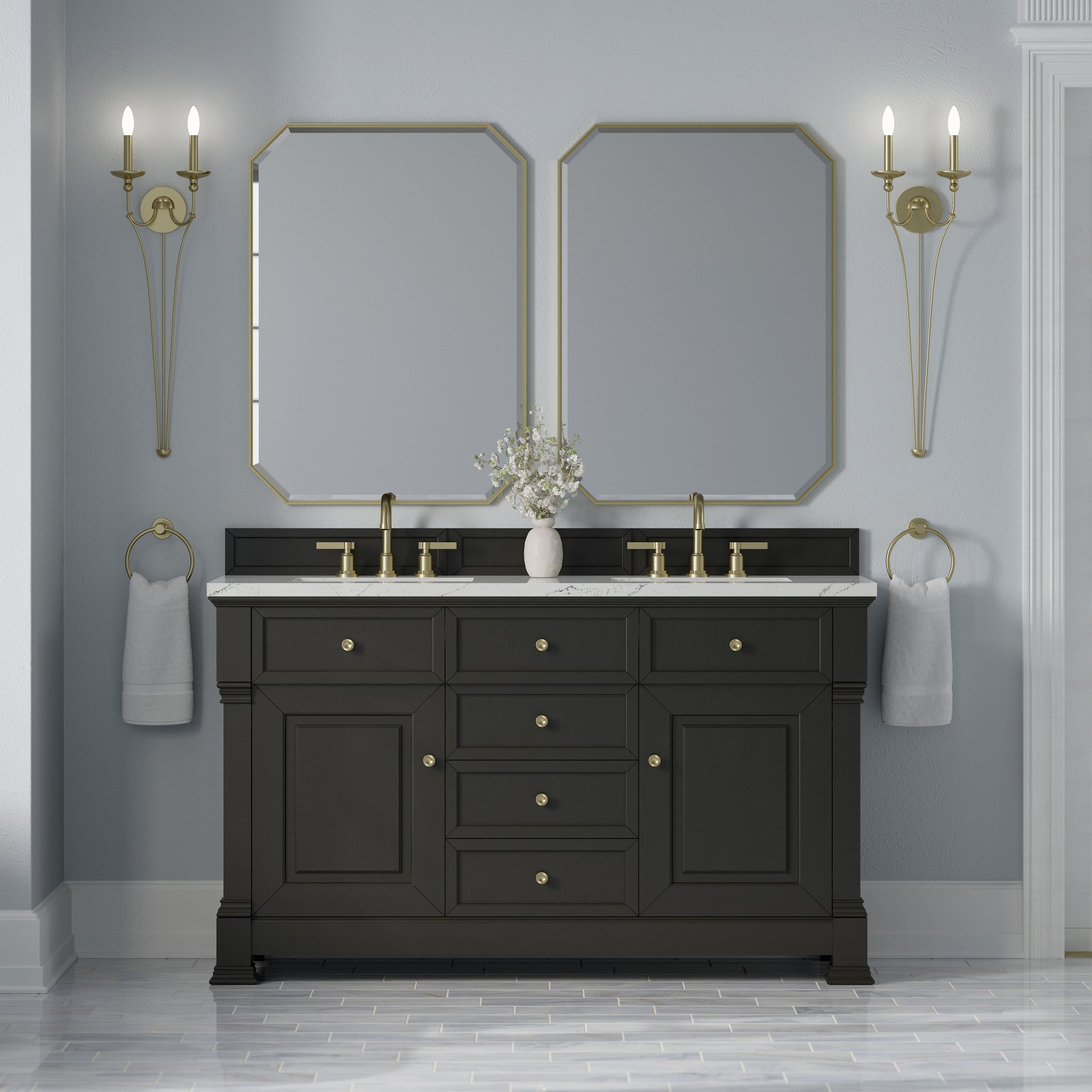 James Martin Brookfield 60" Double Bathroom Vanity, Black Onyx, view 37