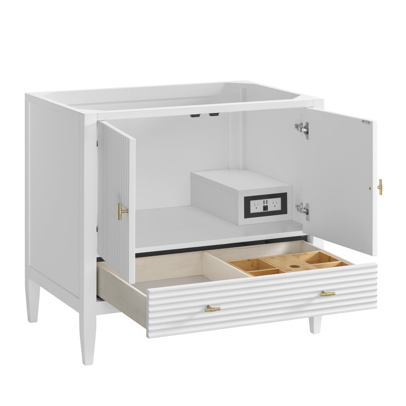 James Martin Myrrin 36" Single Bathroom Vanity, Bright White, view 16