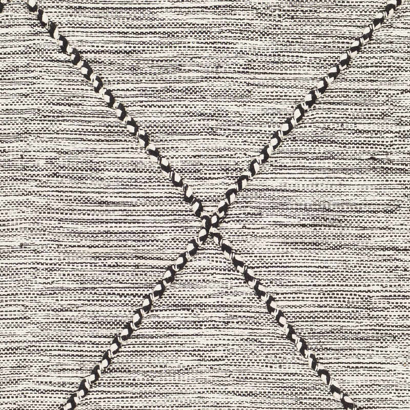Neal Black/Cream Trellis Cotton Rug with Tassels - Clearance by Boutique Rugs