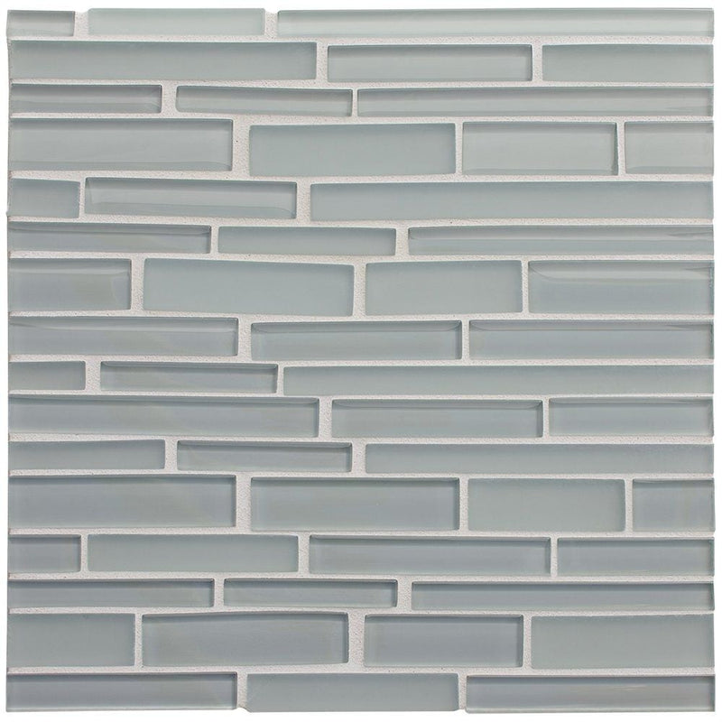 Nebbia Gloss/Matte Interlocking Slides Glass Mosaics 12x12 Glass Gloss/Matte 12x12 Mosaics