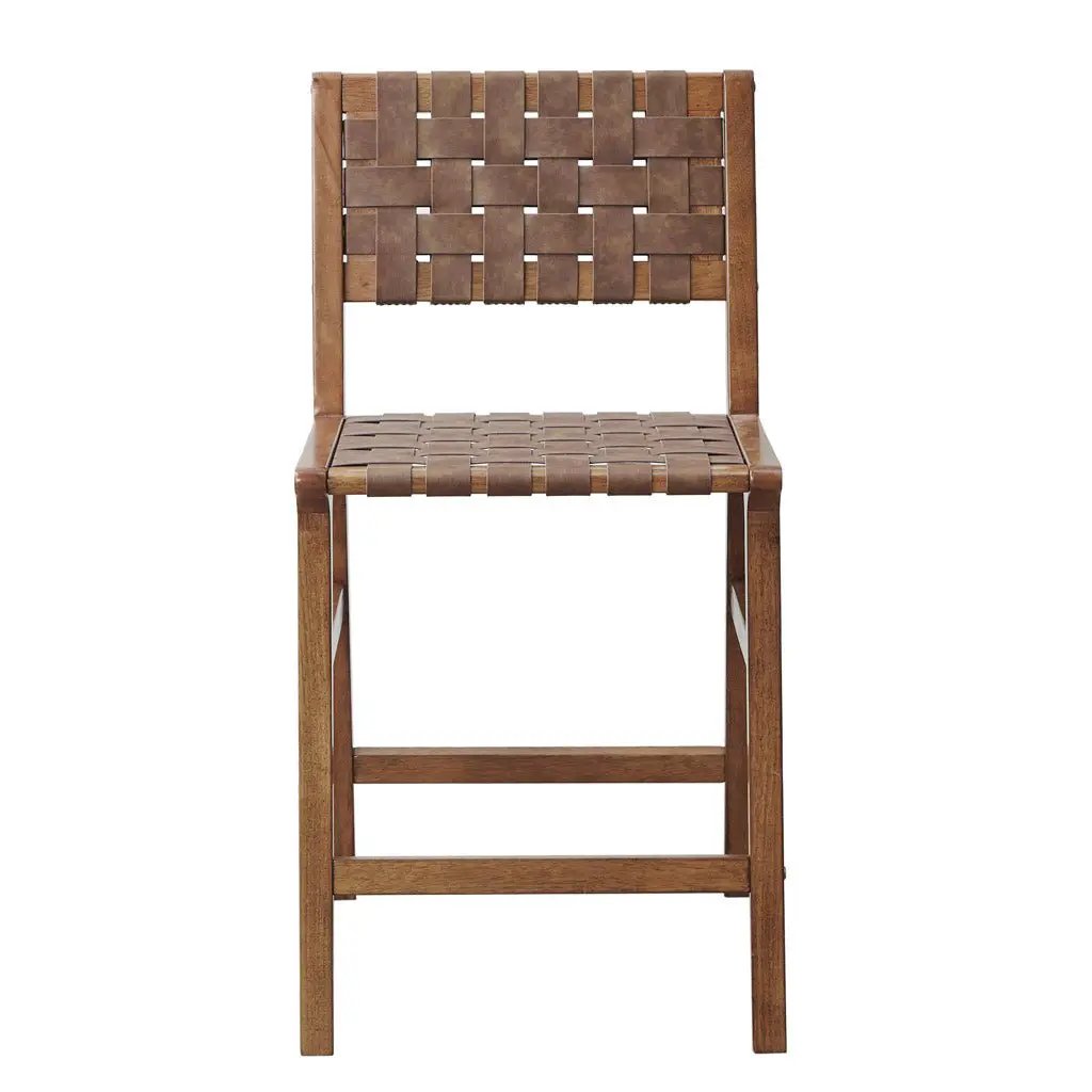 Nebuluxe Faux Leather Woven Counter Stool by HouseOfZazla