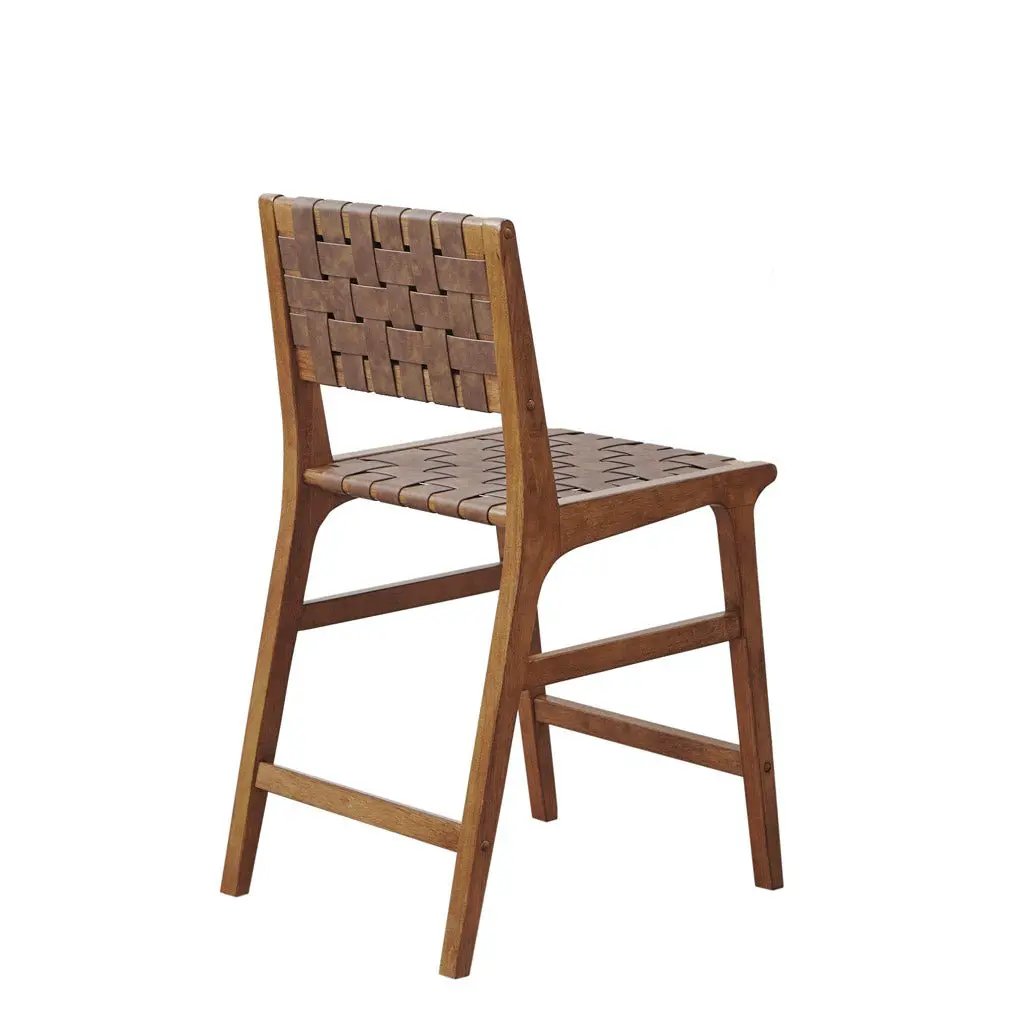 Nebuluxe Faux Leather Woven Counter Stool by HouseOfZazla