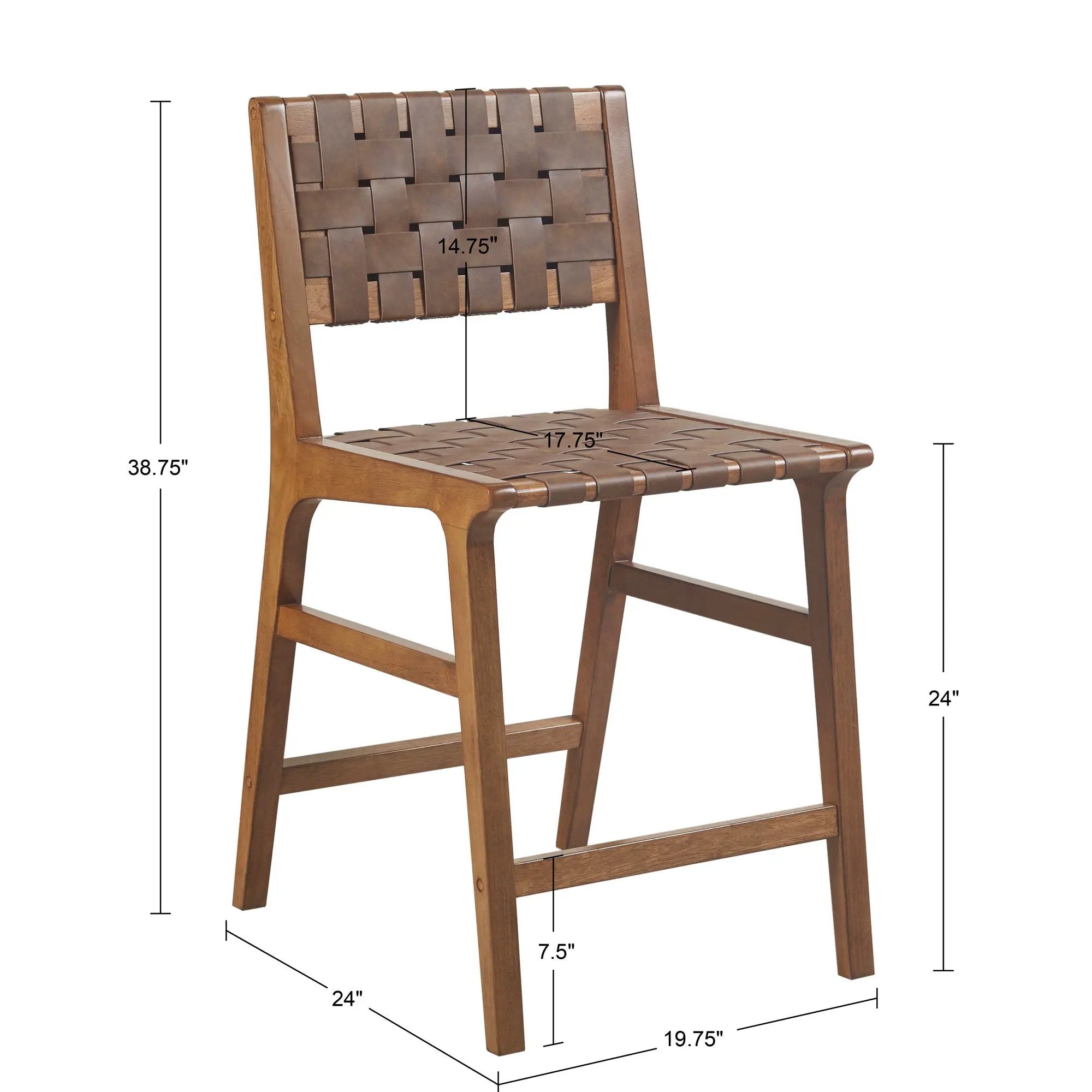 Nebuluxe Faux Leather Woven Counter Stool by HouseOfZazla
