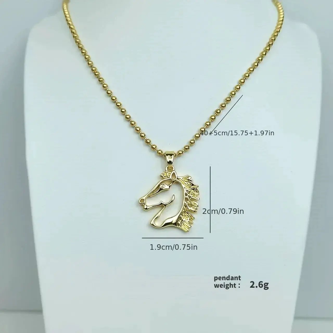 Necklace - Golden Copper Horse Pendant by House Of Avana
