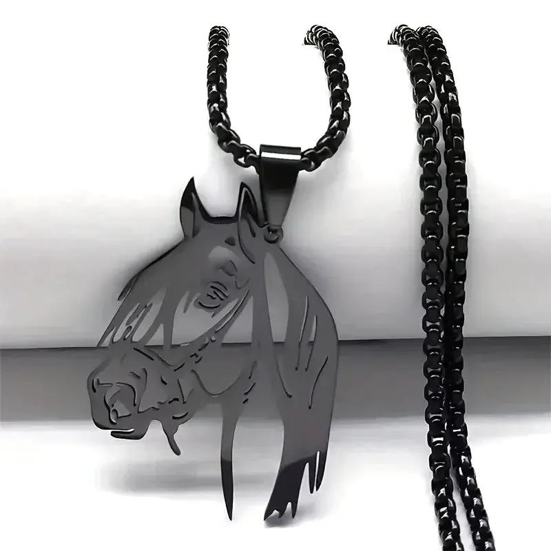 Necklace - Horse Head Stainless Steel by House Of Avana