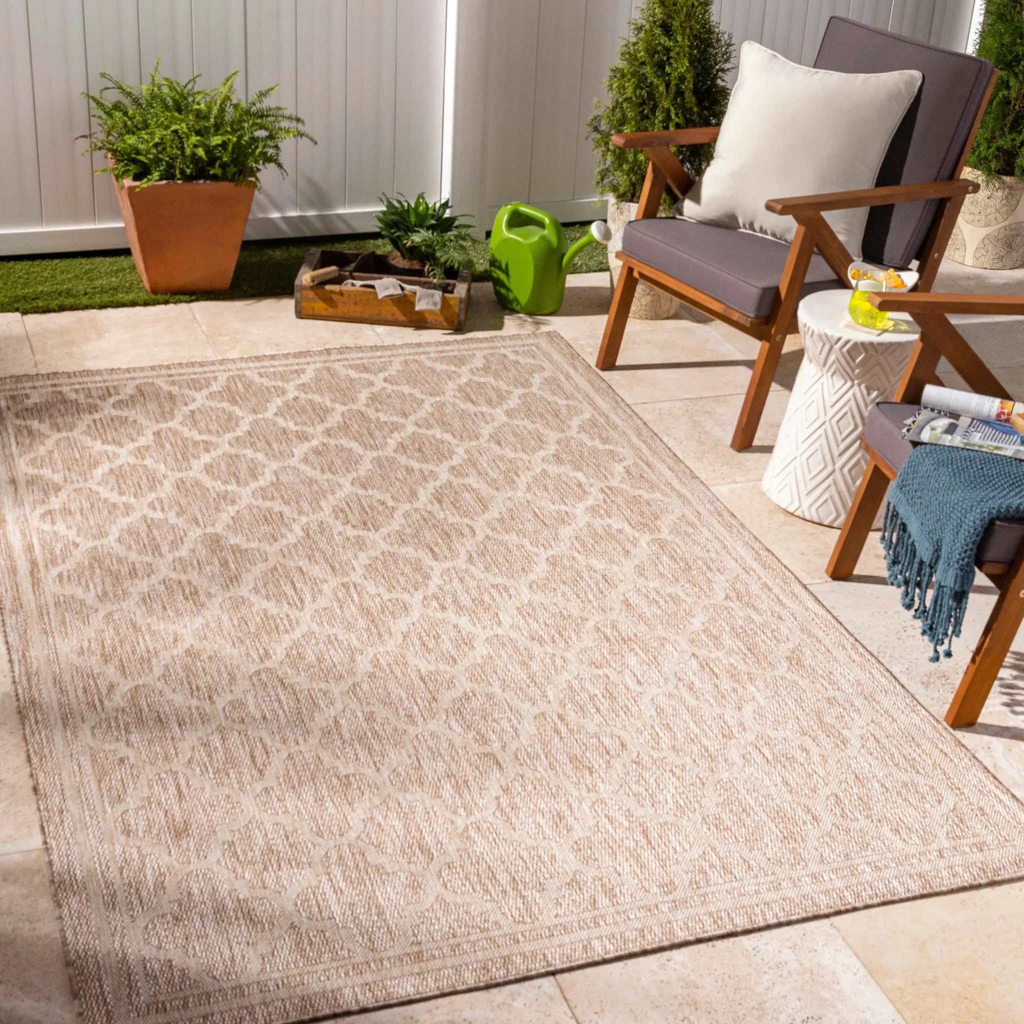 Noam Tan Indoor & Outdoor Rug - Clearance by Boutique Rugs