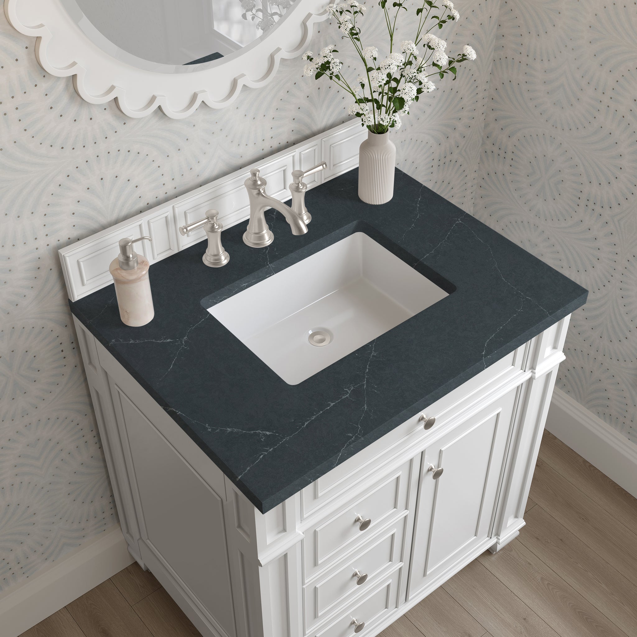 James Martin Bristol 30" Single Bathroom Vanity, Bright White, view 32