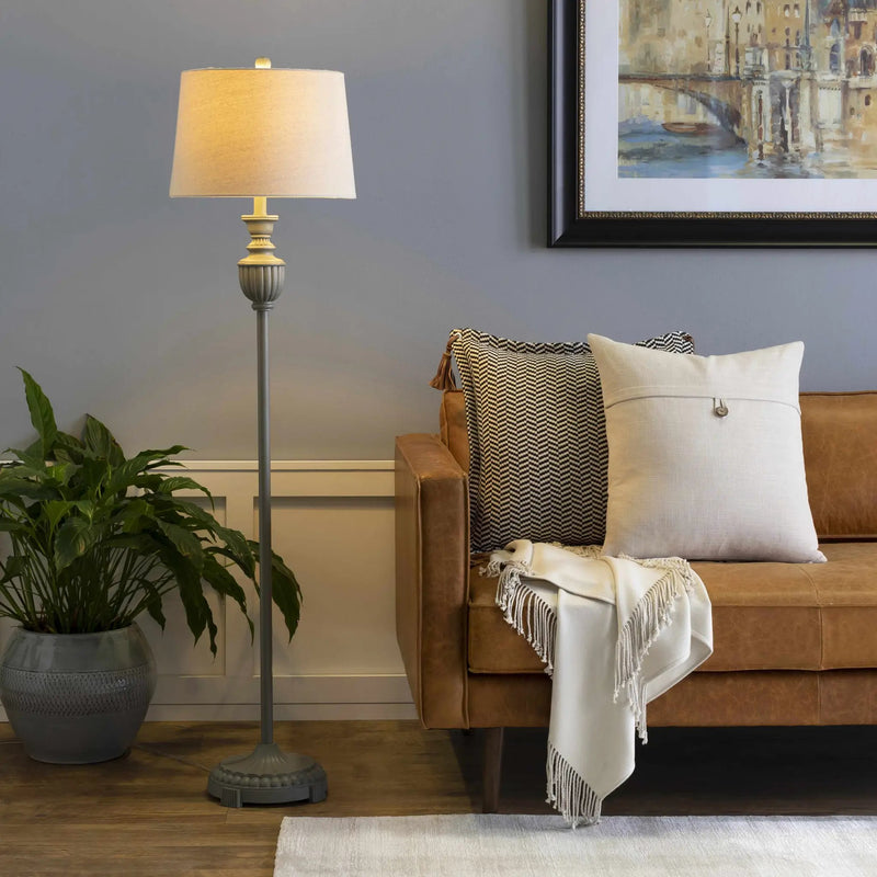 Nelspruit Gray Resin Floor Lamp by Boutique Rugs