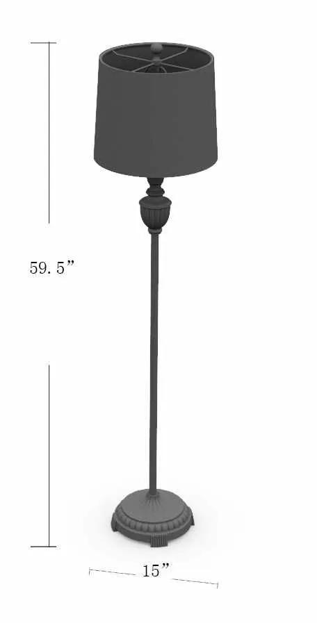 Nelspruit Gray Resin Floor Lamp by Boutique Rugs