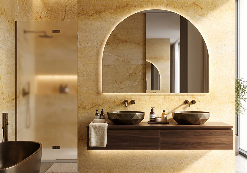 Nembro Giallo Polished Marble Slab Random room scene 4