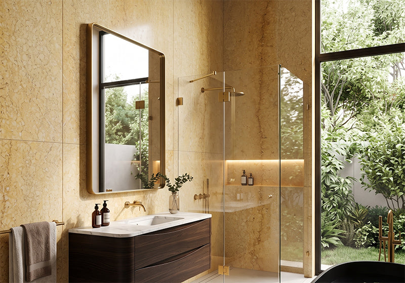 Nembro Giallo Polished Marble Slab Random room scene 5