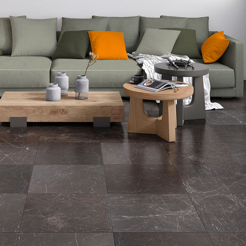 Nero Brushed Marble Tiles 16x16 Marble Brushed 18x18 Tiles — 2