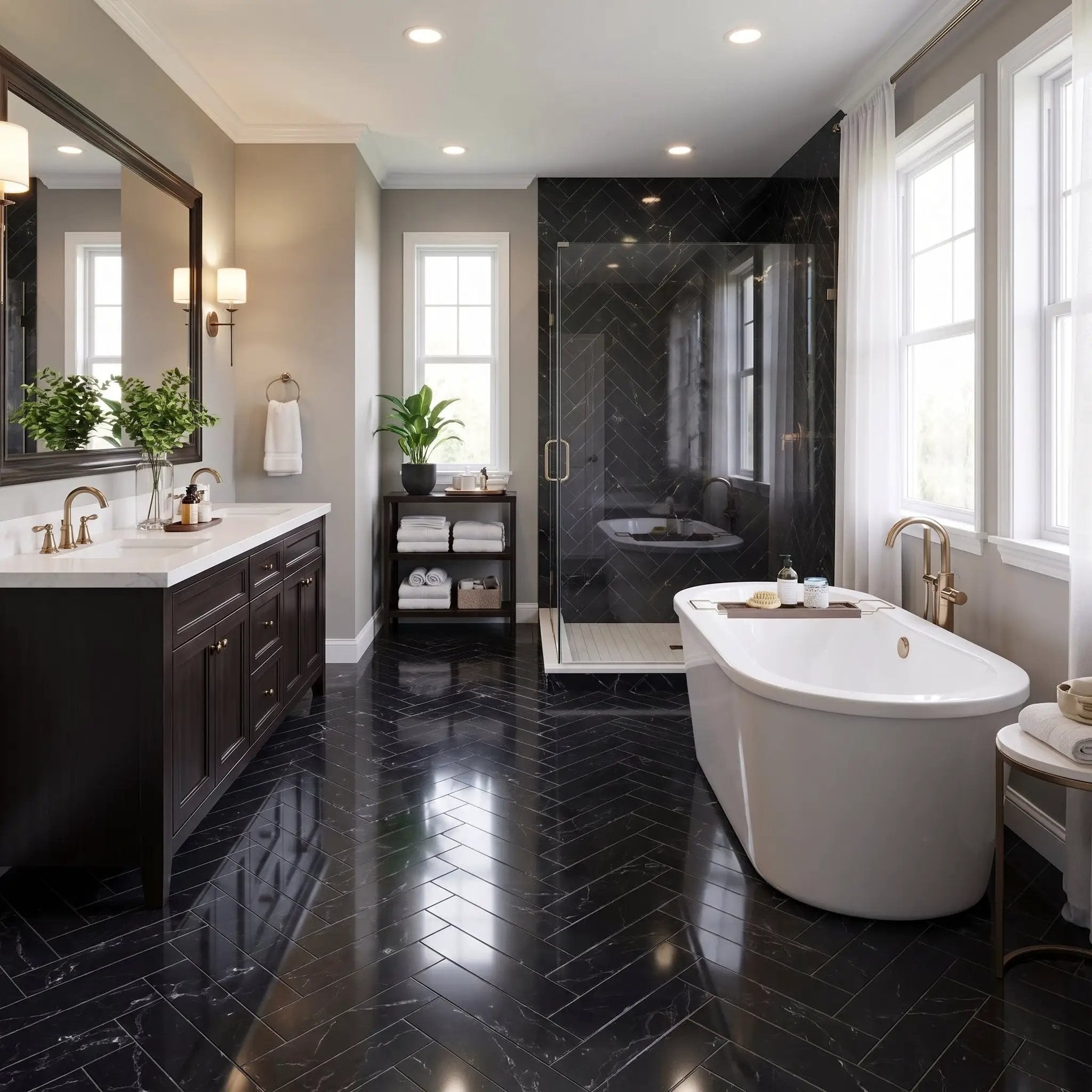 Nero Marquina Premium Polished Marble Tiles 4x12 by Stonetiledepot