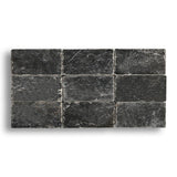 Nero Marquina Premium Tumbled Marble Tiles 3x6