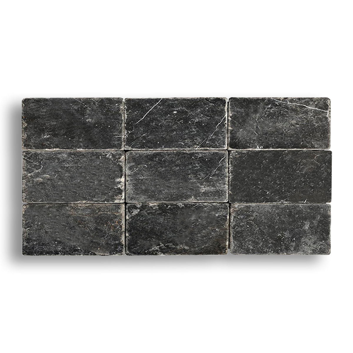 Nero Marquina Premium Tumbled Marble Tiles 3x6 Marble Tumbled 2x6 Tiles