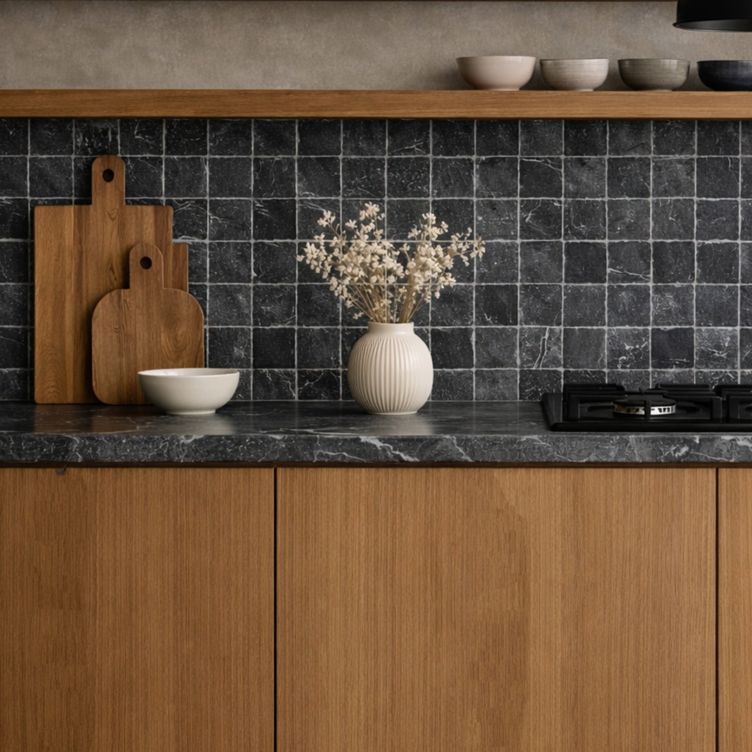 Nero Marquina Premium Tumbled Marble Tiles 4x4 Marble Tumbled 4x4 Tiles — 2