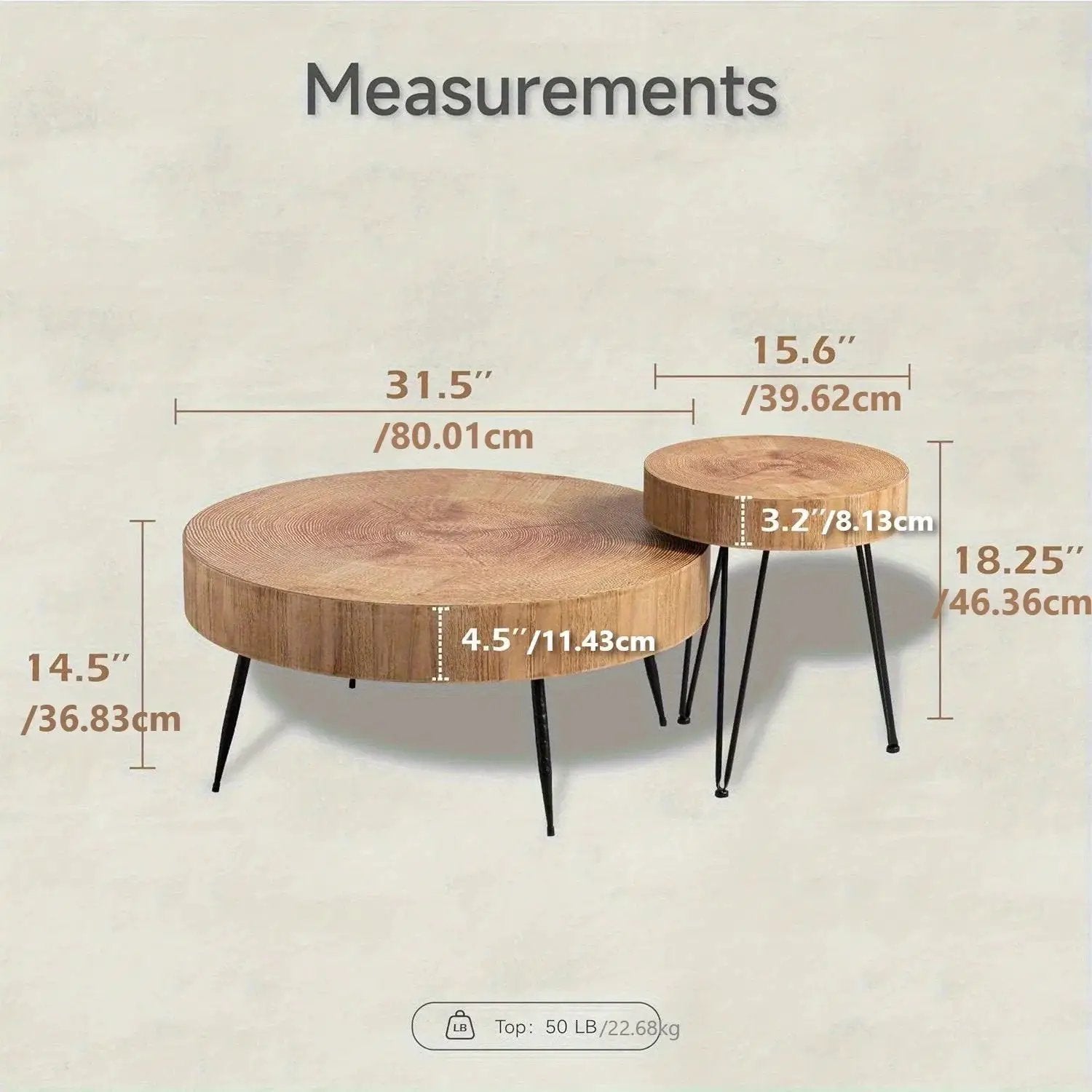 Nesting Table - Modern Reclaimed Wood Set by House Of Avana