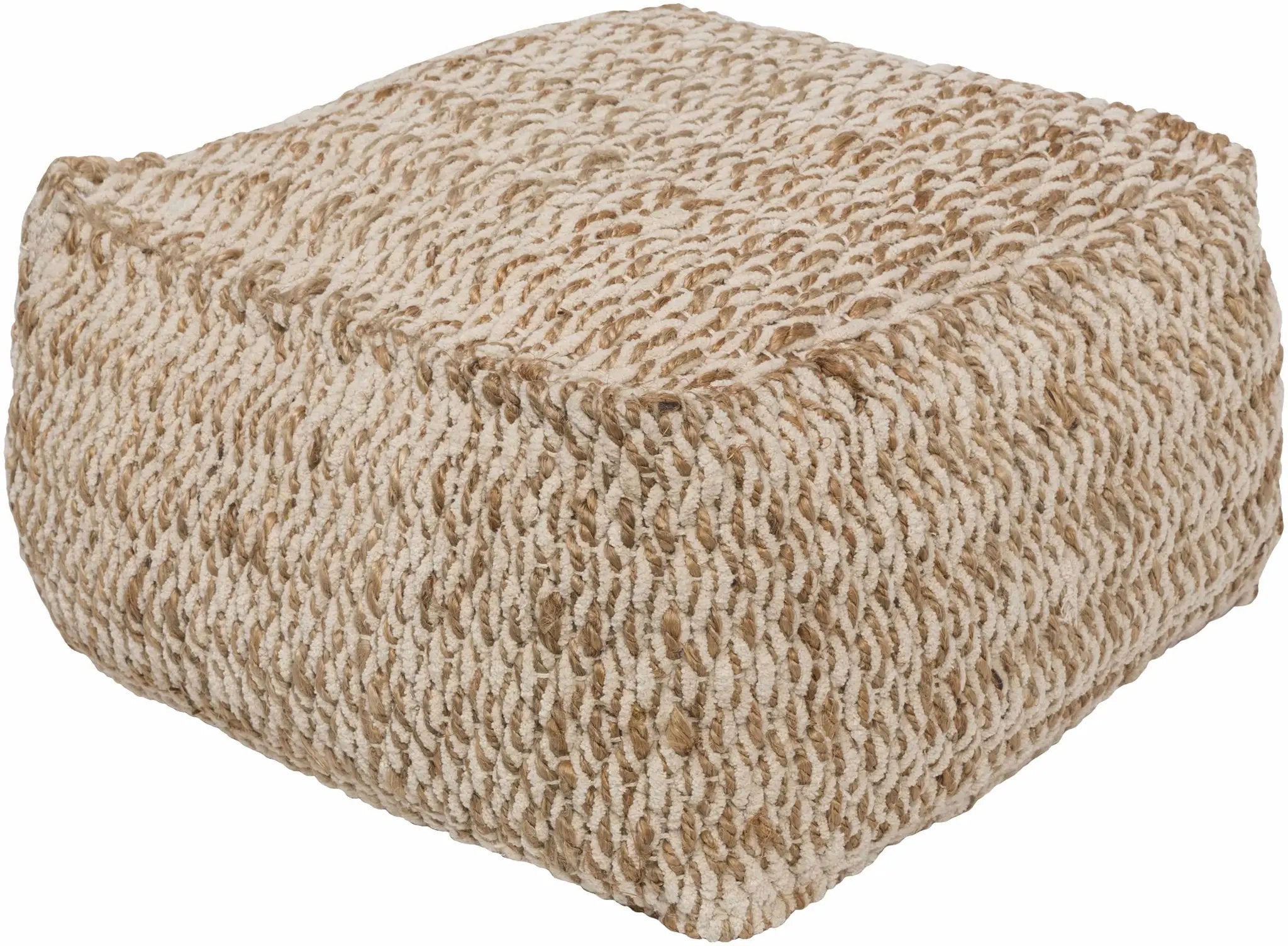 Netcong Tan Jute Pouf - Clearance by Boutique Rugs