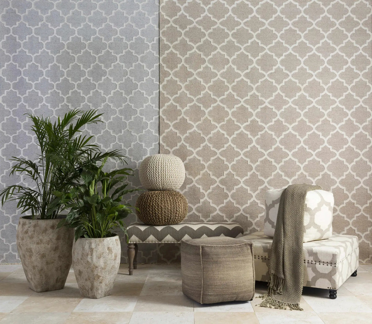 Cardin Charcoal Trellis Wool&Viscose Rug - Clearance, photo 4 of 7