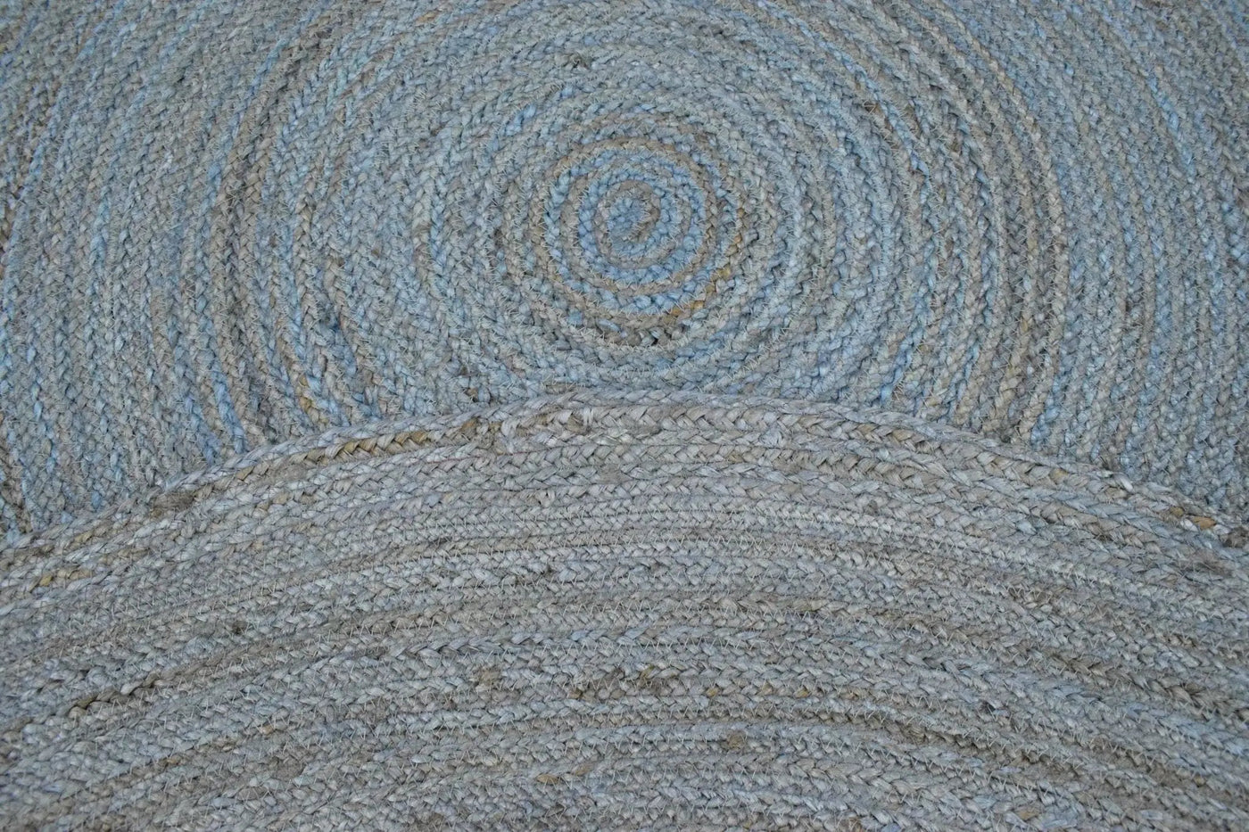 100% All Natural Fiber Hand Braided Boho Blue Round Jute Rug | JR1 by The Rug Decor