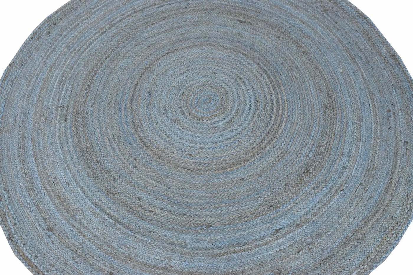 100% All Natural Fiber Hand Braided Boho Blue Round Jute Rug | JR1 by The Rug Decor