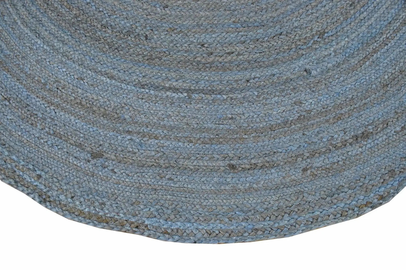 100% All Natural Fiber Hand Braided Boho Blue Round Jute Rug | JR1 by The Rug Decor