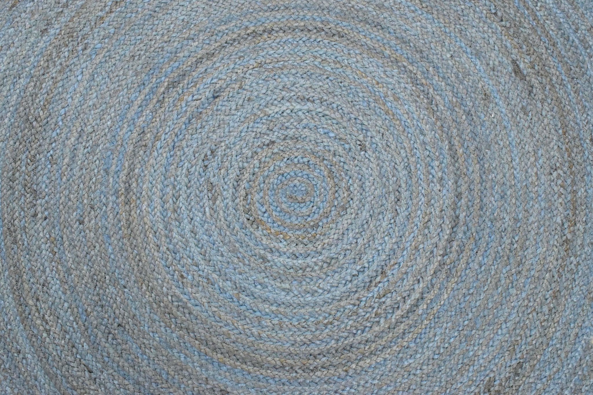 100% All Natural Fiber Hand Braided Boho Blue Round Jute Rug | JR1 by The Rug Decor