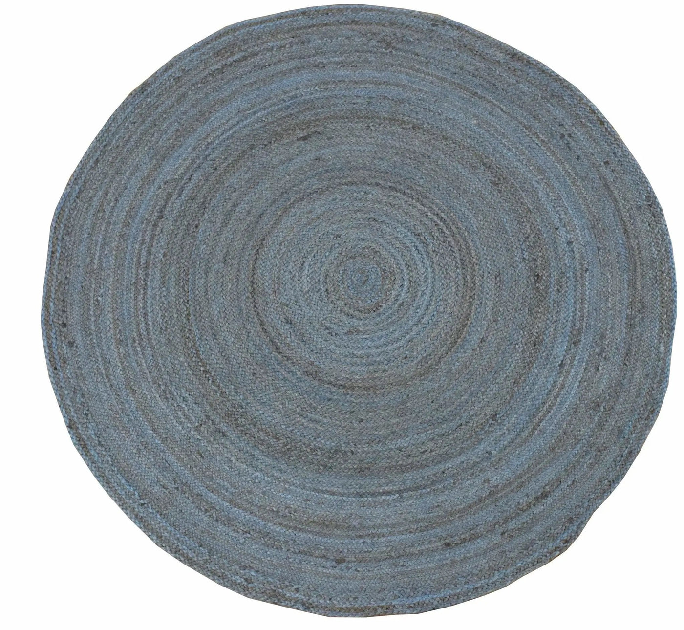 100% All Natural Fiber Hand Braided Boho Blue Round Jute Rug | JR1 by The Rug Decor