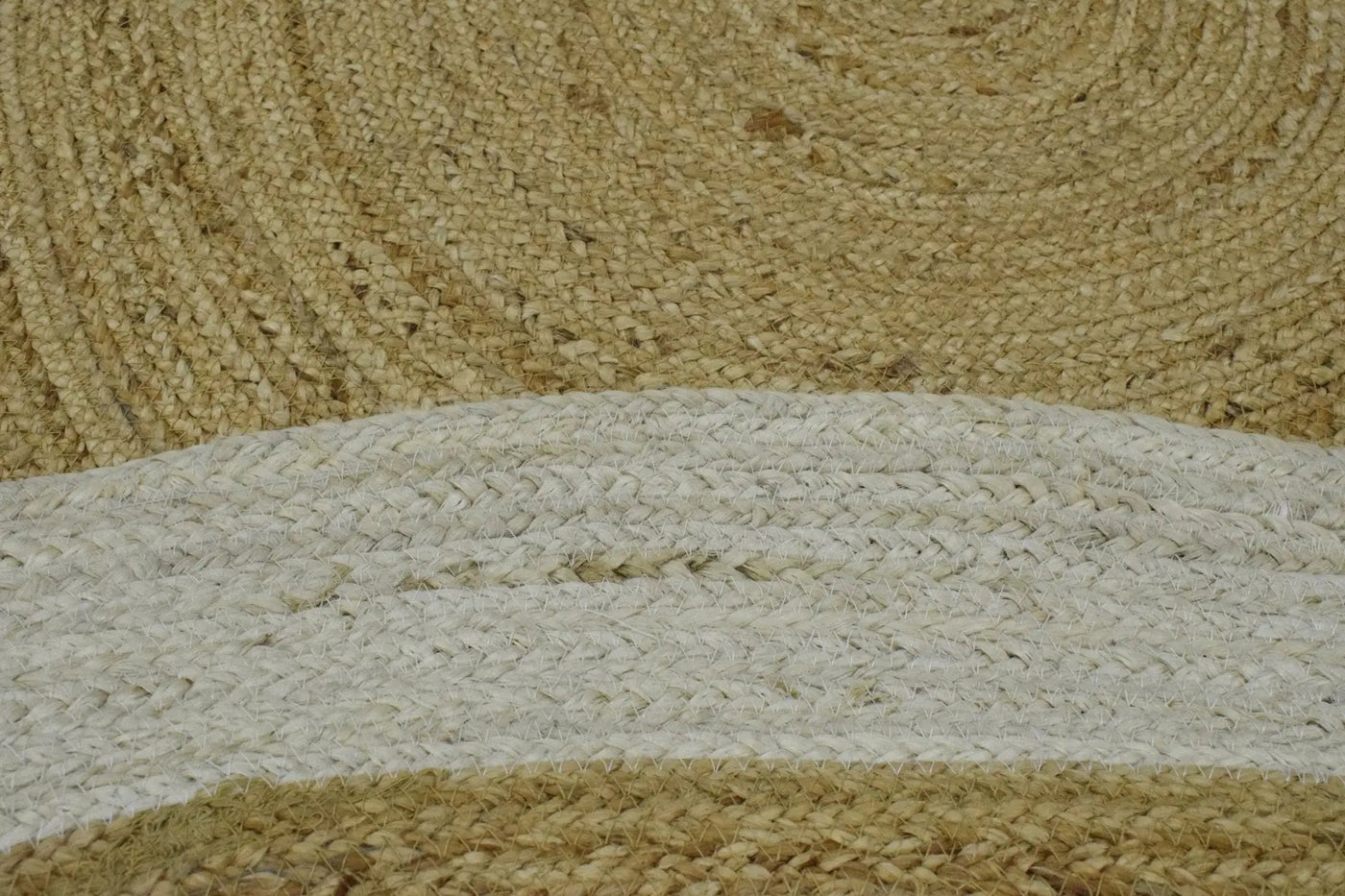 100% ALL NATURAL FIBER HAND BRAIDED BOHO WHITE ROUND JUTE RUG | JR4 by The Rug Decor